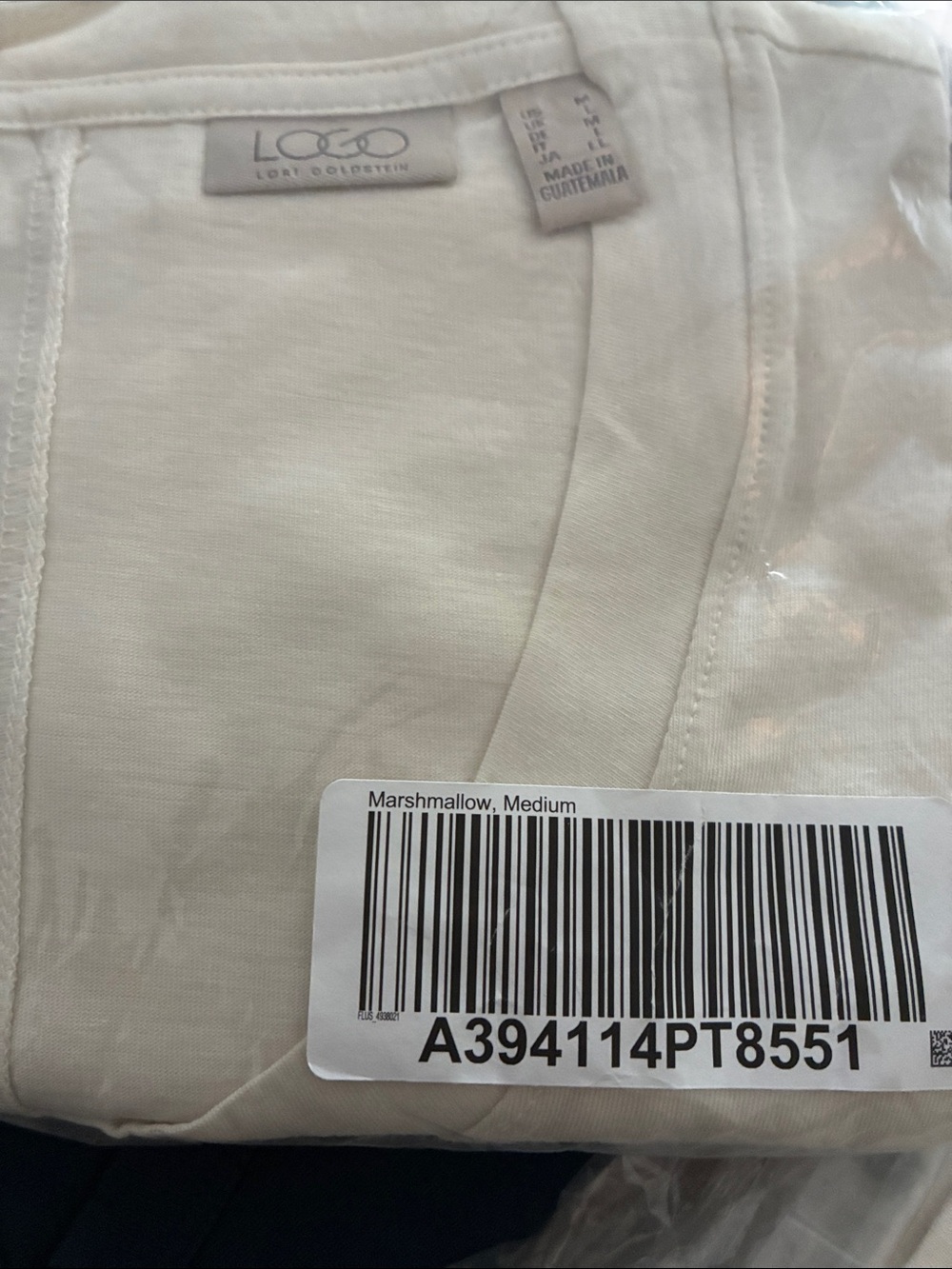 LOGO by Lori Goldstein Marshmallow Short Sleeve Tee - Cream/White